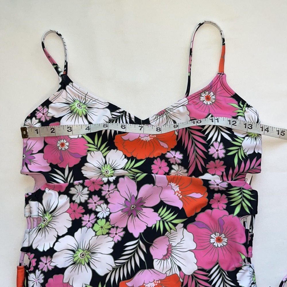 SALT + COVE JUNIORS LACE-UP-SIDES ONE-PIECE SWIMSUIT Sz LARGE - Picture 8 of 11